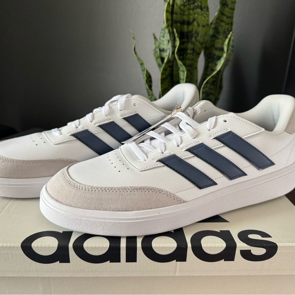 Adidas Courtblock White and Blue Sneakers